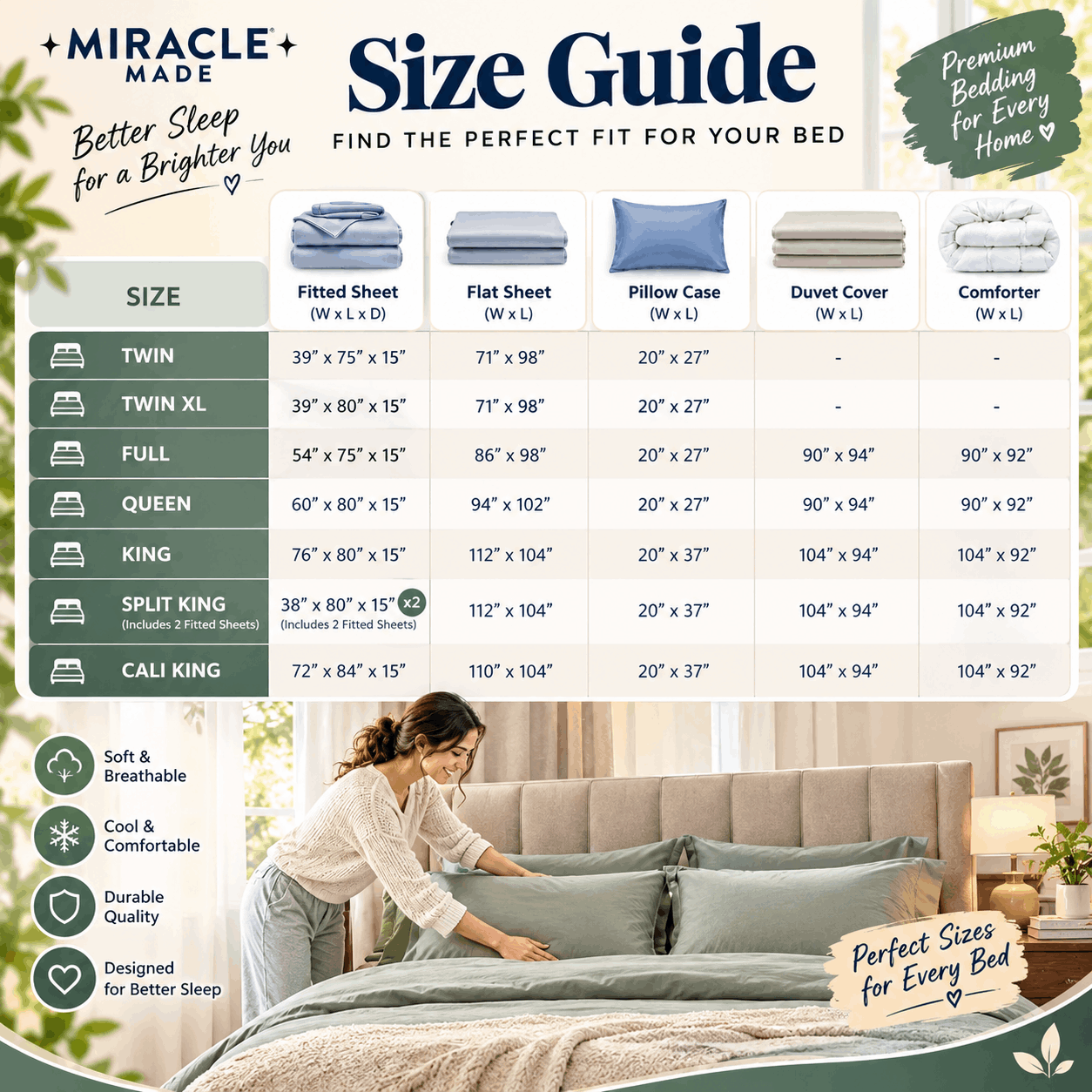 miracle sheets size